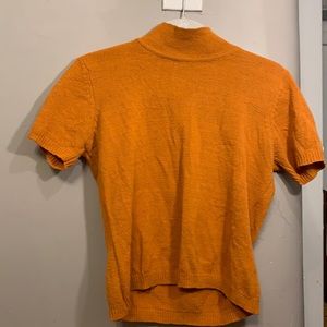 Orange short sleeve turtle neck